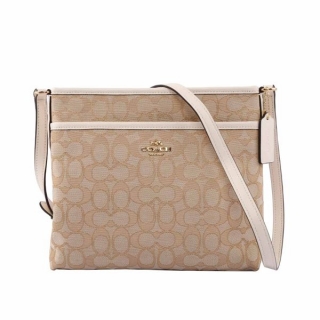 COACH 緹花 LOGO斜背包(薄款)(白) F29960 IMDQC