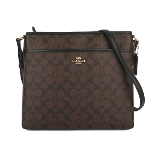 COACH PVC LOGO斜背包(薄款)(巧克力) F29210 IMAA8