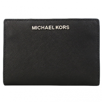 MICHAEL KORS JET SET防刮卡片零錢夾(附名片夾)-黑
