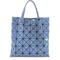 ISSEY MIYAKE 三宅一生 BAOBAO 幾何方格亮面6x6手提肩背包(灰藍)