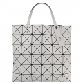 ISSEY MIYAKE 三宅一生BAOBAO 皮質方格6x6手提包(灰白)