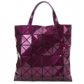 ISSEY MIYAKE 三宅一生BAOBAO 金屬亮面方格6x6手提包(紫紅)