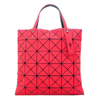 ISSEY MIYAKE 三宅一生BAOBAO幾何方格霧面6x6手提包(紅)