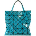 ISSEY MIYAKE 三宅一生BAOBAO亮面方格6x6手提包(孔雀綠)