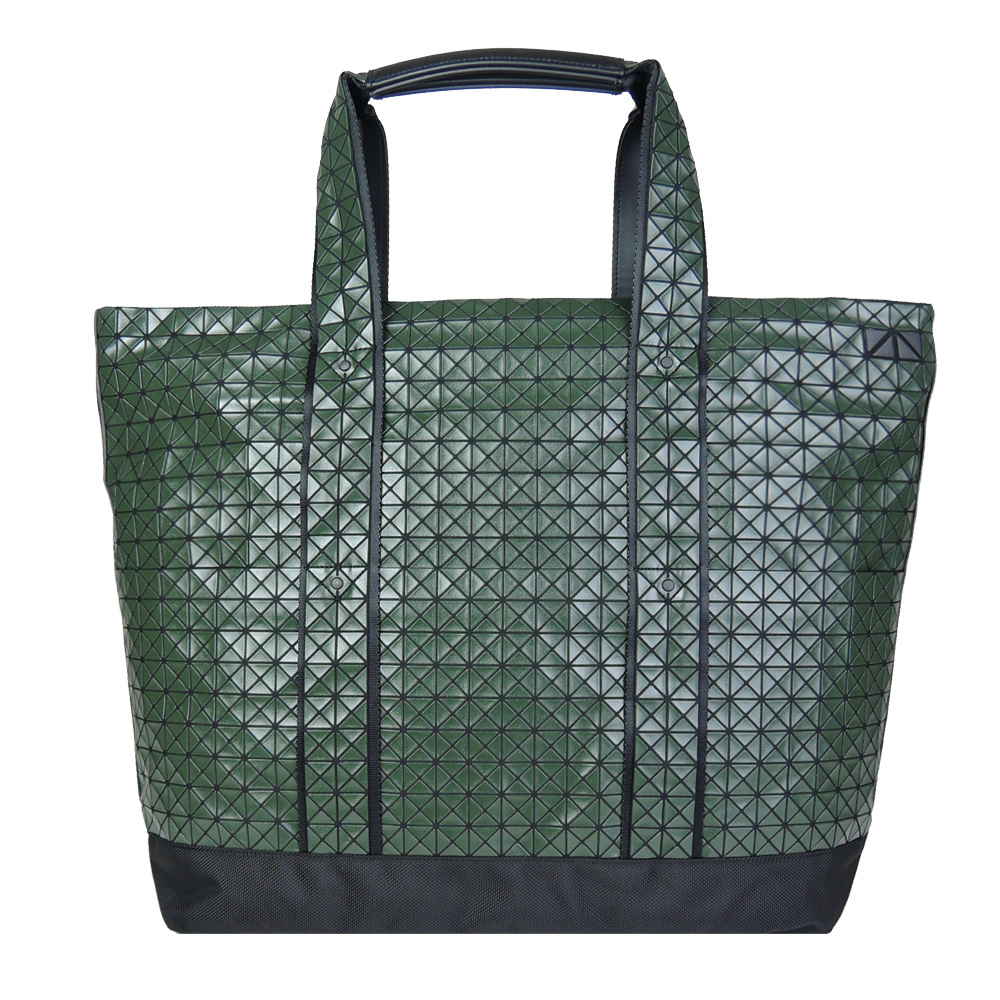 ISSEY MIYAKE 三宅一生BAOBAO亮面雙槓大托特包(墨綠)