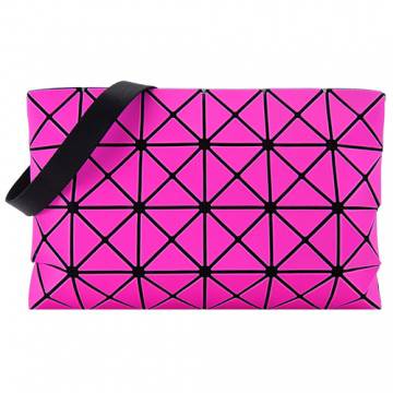 ISSEY MIYAKE 三宅一生 BAOBAO霧面方格4x6斜背包(大/桃紅)