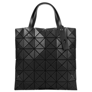 ISSEY MIYAKE 三宅一生BAOBAO 皮質方格6x6手提包-黑