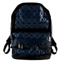ISSEY MIYAKE 三宅一生 BAOBAO鏡面方格拼接皮後背包(深藍)