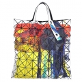 ISSEY MIYAKE 三宅一生BAOBAO霧面方格透視靈魂8x8手提包(漸層幻彩)