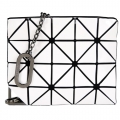 ISSEY MIYAKE 三宅一生BAOBAO FLIPPER 幾格方格4X5零錢鎖包(白)
