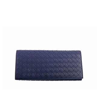 BOTTEGA VENETA 牛皮編織經典款對開長夾(寶藍) 120697 V4651 4156