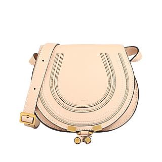 CHLOE Marcie mini 小牛皮圓鼓斜背包(淺粉)