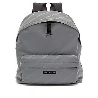 巴黎世家 Balenciaga 3M反光 經典品牌 Logo Nylon 尼龍 後背包 灰色