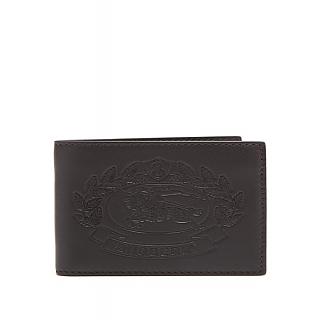 BURBERRY 戰馬LOGO壓紋設計 8卡短夾 皮夾 黑色