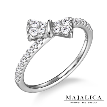 Majalica 可愛蝴蝶結純銀尾戒 銀色款 PR6050-1