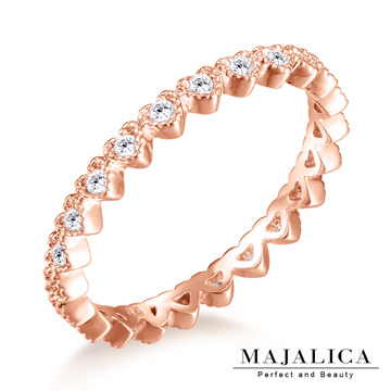 Majalica 真心愛戀 純銀尾戒線戒 玫金款 PR6043-3