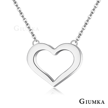 【GIUMKA】愛心珠寶白鋼項鍊 銀色 MN4102-1