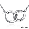 【GIUMKA】雙環白鋼項鍊 銀色女鍊 MN06023-1