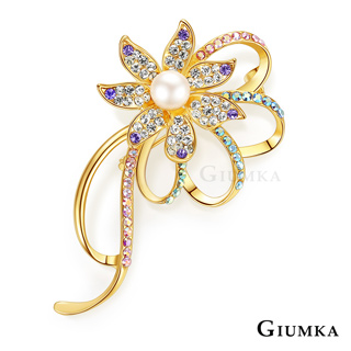 GIUMKA 珍珠花戀朵胸針別針 兩色任選 MK08001