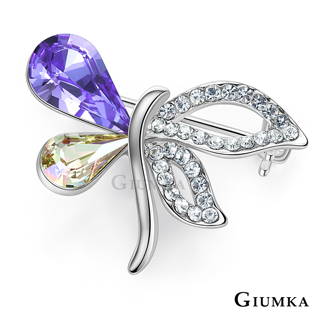 GIUMKA 蝶舞水晶胸針別針 兩色任選 MK08005