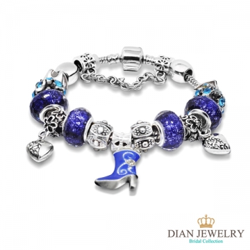 【DIAN JEWELRY黛恩珠寶】 潘朵拉風格 時尚藍靴 串珠手鍊