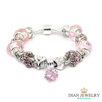 【DIAN JEWELRY黛恩珠寶】 潘朵拉風格 粉色夢幻 串珠手鍊