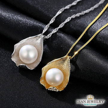 【DIAN JEWELRY黛恩珠寶】 北歐設計款 天然珍珠造型項鍊