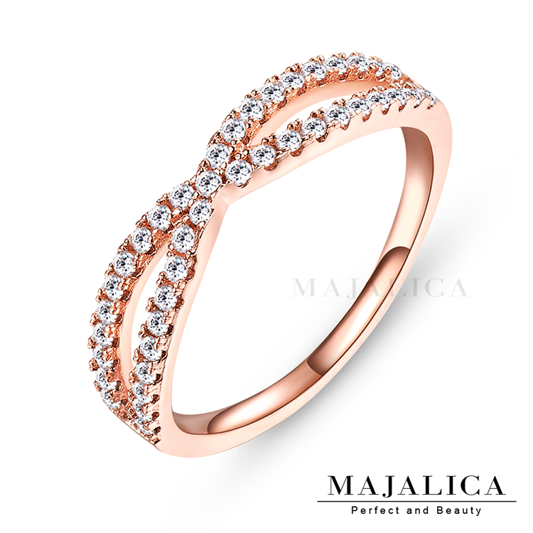 Majalica 交織純銀尾戒 玫金款 PR4016-2