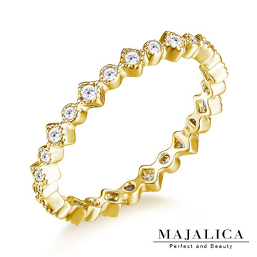 Majalica 雅致耀眼純銀尾戒 金色款 PR6046-2