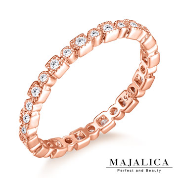 Majalica 閃耀純銀尾戒線戒 玫金款 PR6047-3