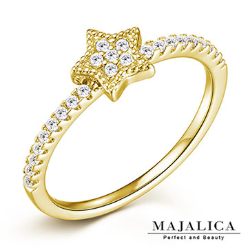Majalica 小星星純銀尾戒 金色款 PR6051-2
