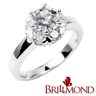 BRILLMOND 驕光綻放GIA一克拉鑽戒(GIA H/SI2 八心八箭)