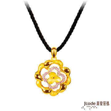 J’code真愛密碼 晶瑩薔薇黃金/純銀墜子 送項鍊