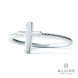 A-LUXE 亞立詩 14K金十字架線戒