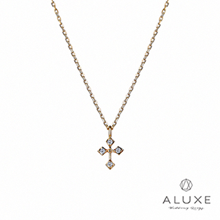 A-LUXE 亞立詩鑽石 日系輕珠寶 10K金The Cross十字架美鑽項鍊