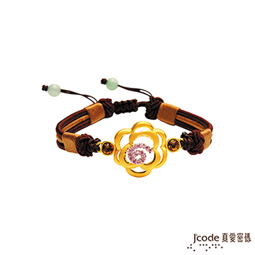 J’code真愛密碼 晶彩薔薇黃金/純銀中國結手鍊
