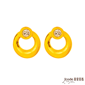 J’code真愛密碼 簡約黃金/水晶耳環