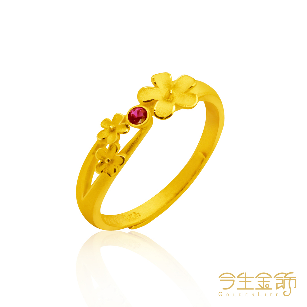 今生金飾 花獻幸福尾戒 (時尚黃金戒指)