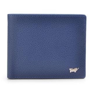 【BRAUN BUFFEL】HOMME-B系列卵石紋5卡透明窗短夾 - 墨藍 BF192-B316-NY