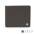 VOVA 沃汎- 布瑞克系列9卡透明窗零錢袋磚紋皮夾-灰色 VA110W008GY