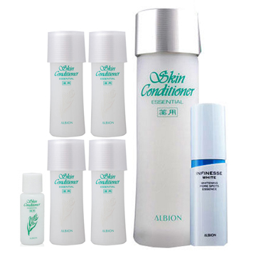 ALBION 艾倫比亞 健康化妝水 買1送1組 (330ml+110ml) + 毛孔緊緻精華45g
