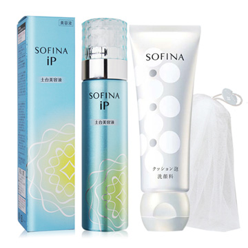 SOFINA 蘇菲娜 iP土台美容液(90g)+ 彈力泡泡潔顏乳(120g)