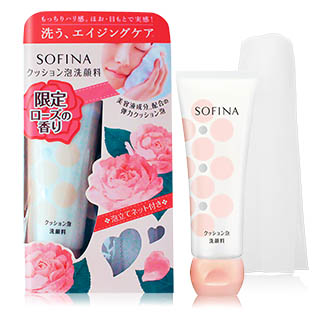 SOFINA 蘇菲娜 彈力泡泡潔顏乳(120g)(玫瑰限定版)-百貨公司貨