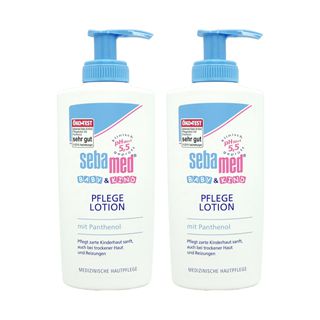 sebamed施巴 嬰兒潤膚乳液(按壓式)(聖約翰花配方) 200ml*兩入組