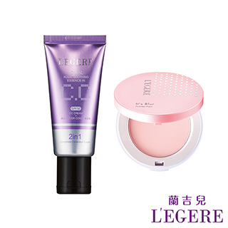 【LEGERE 蘭吉兒】水透亮CC霜效遮瑕組X1+玩鎂光蜜粉餅X1
