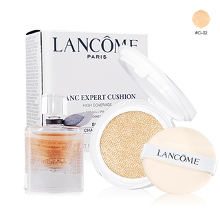 LANCOME 蘭蔻 激光煥白輕感氣墊粉餅-無瑕版13g#O-02贈美好人生淡香水4ml
