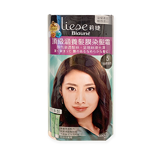 Liese莉婕 頂級涵養髮膜染髮霜 5自然棕色(3入輕齡組)