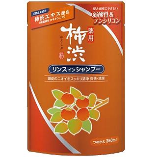 日本【熊野油脂】柿澀精華洗髮潤絲精補充包