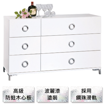 (潘朵拉) 時尚4尺六斗櫃 (兩色可選)